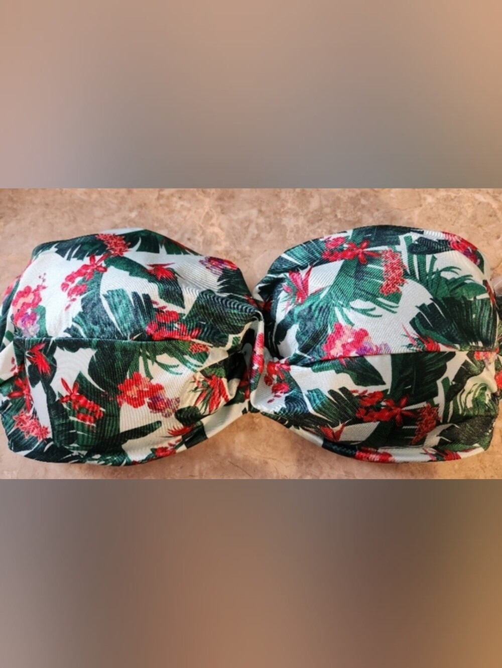 38DD 38D3 VS Swim Bandeau PushUp Bikini Top Tropical Island Getaway